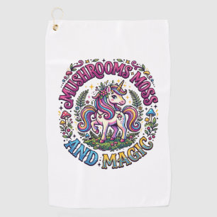 Einhorn Pilze Moos und Magie Werbe-Shirt Golfhandtuch