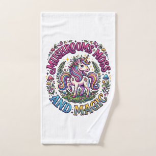 Einhorn Pilze Moos und Magie Werbe-Shirt Handtuch