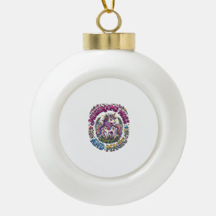 Einhorn-Pilze-Moos-und-Magie-Werbe-Shirt Keramik Kugel-Ornament
