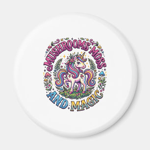 Einhorn Pilze Moos und Magie Werbe-Shirt Magnet