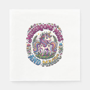 Einhorn Pilze Moos und Magie Werbe-Shirt Serviette