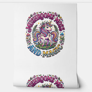 Einhorn Pilze Moos und Magie Werbe-Shirt Tapete
