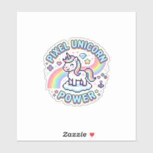 Einhorn Pixel Einhorn Power Grafikdesign Produkt Aufkleber
