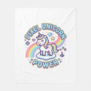 Einhorn Pixel Einhorn Power Grafikdesign Produkt Fleecedecke