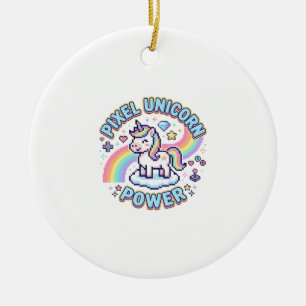 Einhorn Pixel Einhorn Power Grafikdesign Produkt Keramik Ornament