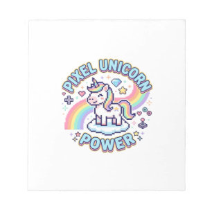 Einhorn Pixel Einhorn Power Grafikdesign Produkt Notizblock