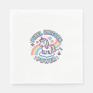 Einhorn Pixel Einhorn Power Grafikdesign Produkt Serviette