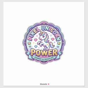 Einhorn Pixel Einhorn Power POD Fertige Apparel Gr Aufkleber