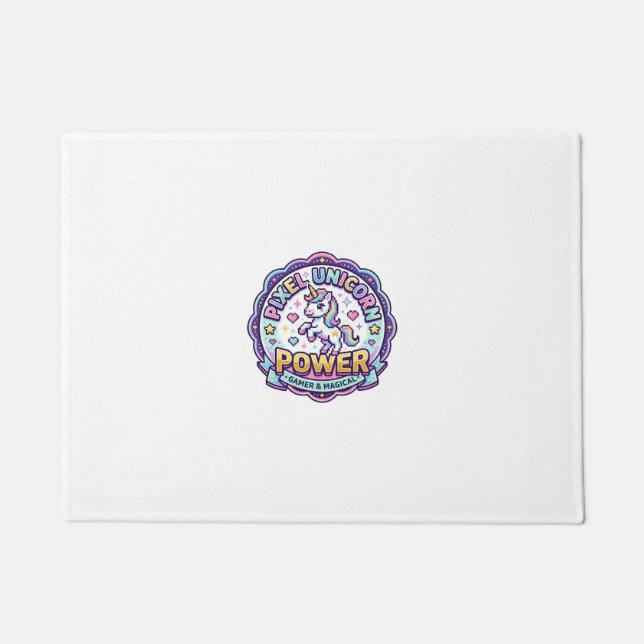 Einhorn Pixel Einhorn Power POD Fertige Apparel Gr Fußmatte (Vorderseite)