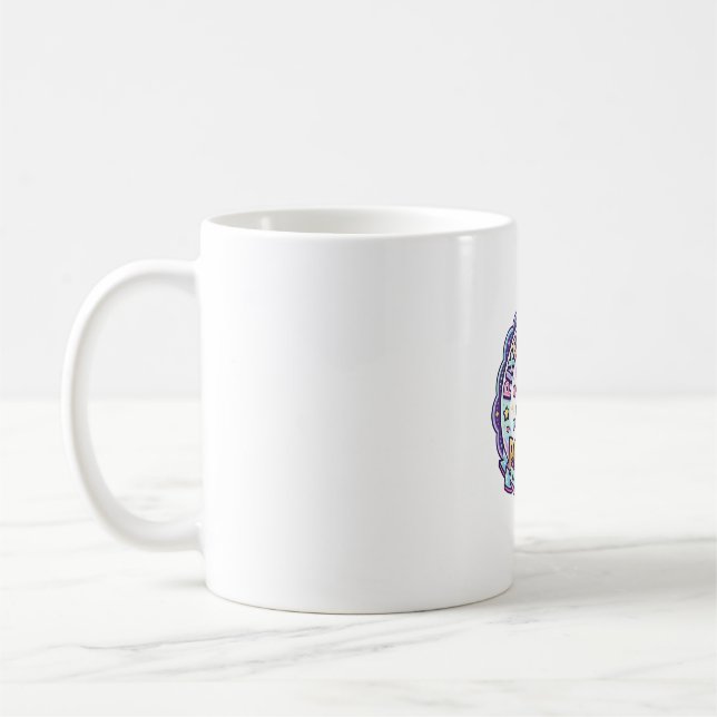 Einhorn Pixel Einhorn Power POD Fertige Apparel Gr Kaffeetasse (Links)