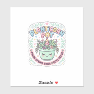 Einhorn Planticorn Topf Grafikdesign Grafik T-Shir Aufkleber