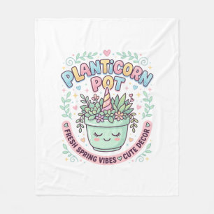 Einhorn Planticorn Topf Grafikdesign Grafik T-Shir Fleecedecke
