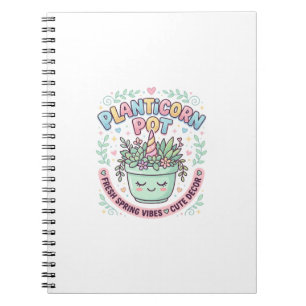 Einhorn Planticorn Topf Grafikdesign Grafik T-Shir Notizblock