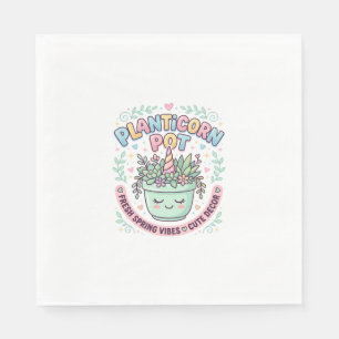 Einhorn-Planticorn-Topf Grafikdesign Grafik-T-Shir Serviette