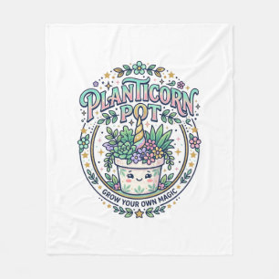 Einhorn Planticorn Topf POD Bereit POD Artwork_1 Fleecedecke
