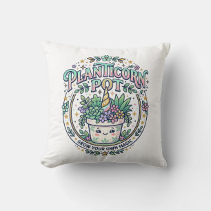 Einhorn Planticorn Topf POD Bereit POD Artwork_1 Kissen