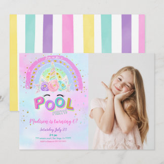 Einhorn & Pool Einladung zum Geburtstag Foto