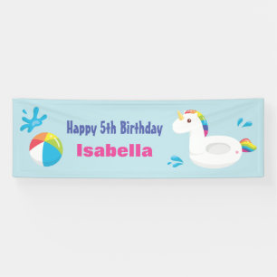 Einhorn-Pool-Schwimmkörper Sommer-Geburtstagsfeier Banner
