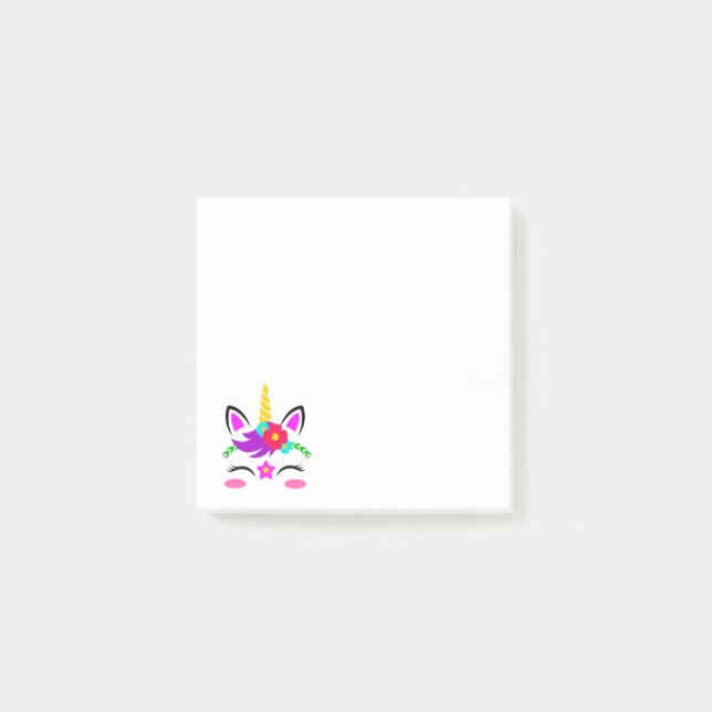 Einhorn Post-it Klebezettel (Vorderseite)