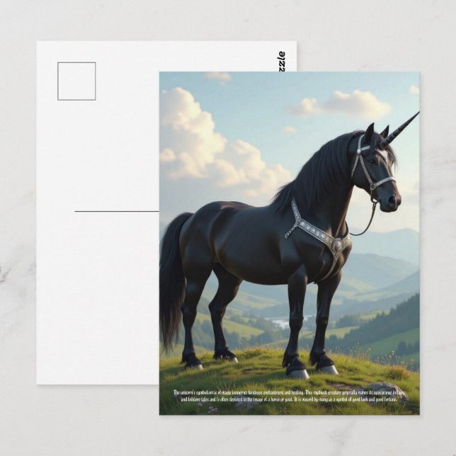Einhorn Postkarte (Vorne/Hinten)