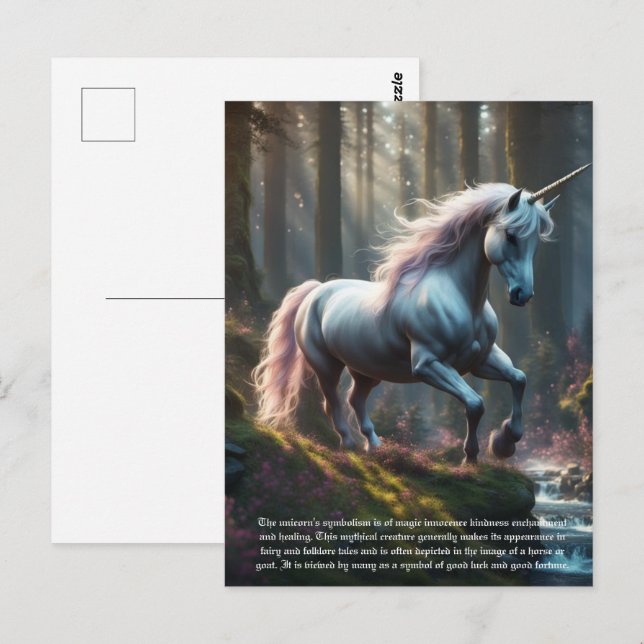 Einhorn Postkarte (Vorne/Hinten)