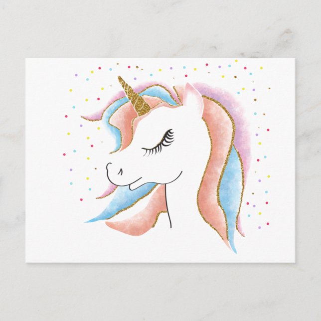 Einhorn Postkarte (Vorderseite)