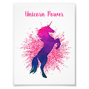 "Einhorn Power" Einhorn & Glitter Fotodruck