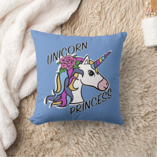 Einhorn-Princess-Design - Drehkissen 16 Zoll x 16  Kissen