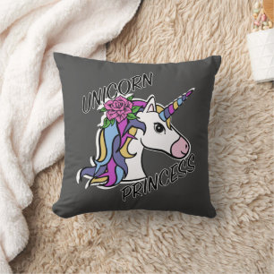 Einhorn-Princess-Design - Drehkissen 16 Zoll x 16  Kissen