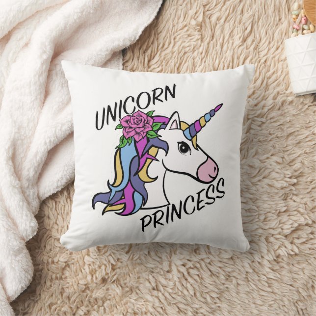Einhorn-Princess-Design - Drehkissen 16 Zoll x 16  Kissen (Decke)