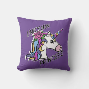 Einhorn-Princess-Design - Drehkissen 16 Zoll x 16  Kissen