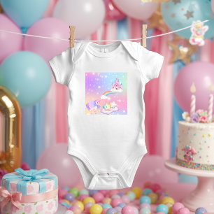Einhorn Prinzessin Baby Bodysuit in Pastellfarben Strampler