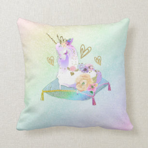Einhorn Prinzessin Diva Irisierende Regenbogen Pas Kissen