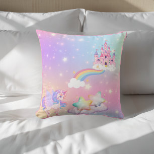 Einhorn-Prinzessin-Wurfkissen in Pastell Kissen