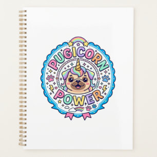Einhorn Pugicorn Power Lustig Süß Geschenk Design_ Planer