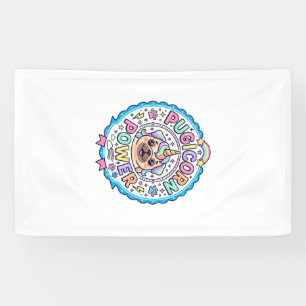 Einhorn Pugicorn Power Lustig Süßes Geschenk Desig Banner