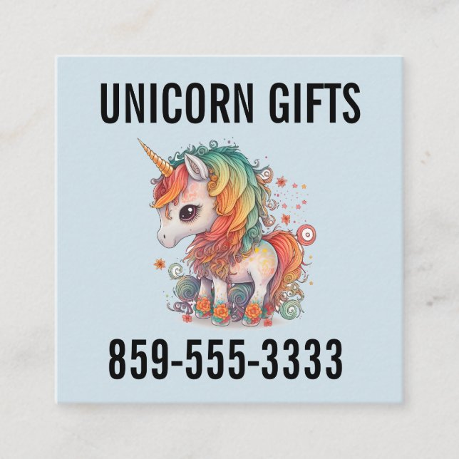 EINHORN QUADRAT GESCHÄFTSKARTEN KARTEN (Vorderseite)