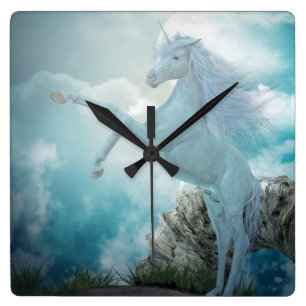 Einhorn Quadratische Wanduhr