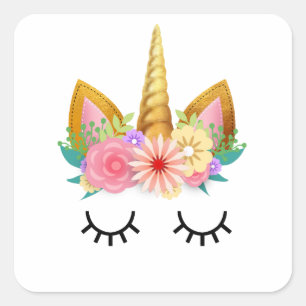 Einhorn Quadratischer Aufkleber