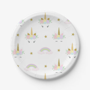 Einhorn Regenbogen-Baby-Party-Teller aus Papier Pappteller