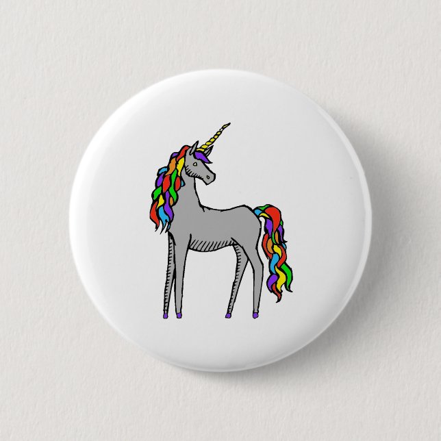 Einhorn-Regenbogen Button (Vorderseite)