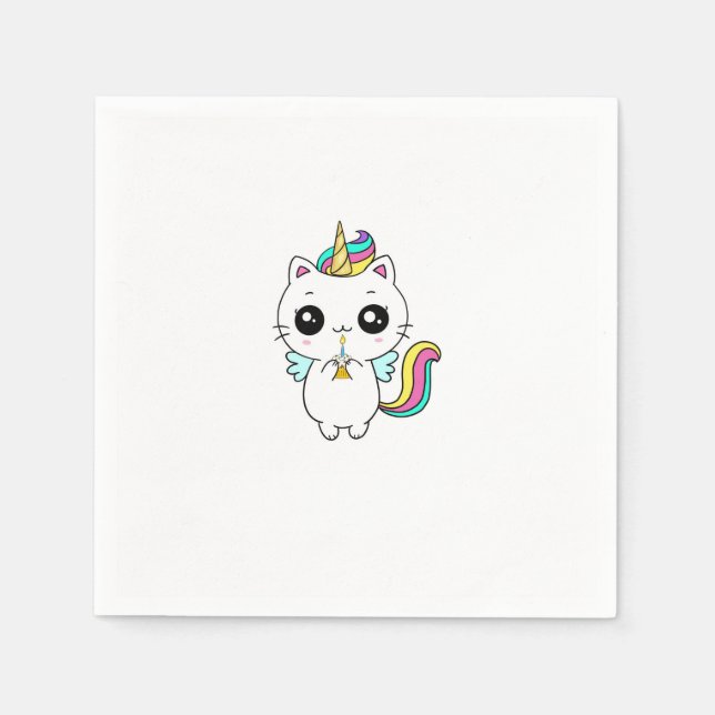 Einhorn, Regenbogen Einhorn, süß Serviette (Vorderseite)