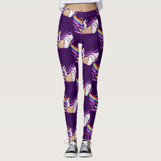 Einhorn Regenbogen fahrend auf einer Eistüte Leggings