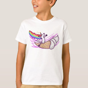 Einhorn Regenbogen Fahrt Eiscreme Tüte T-Shirt