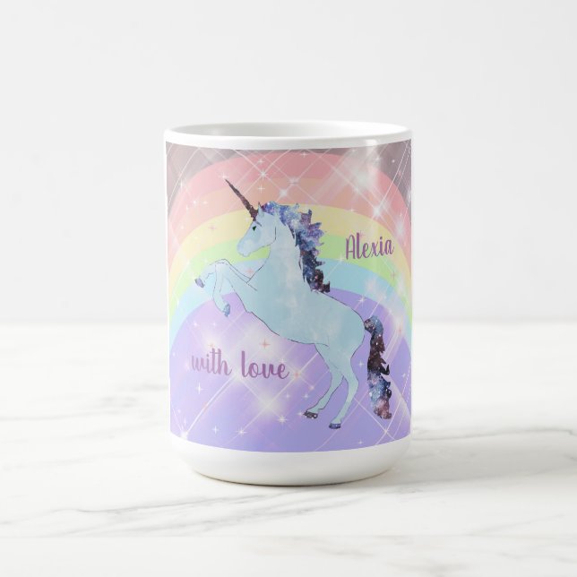 Einhorn, Regenbogen, für Mädchen, Kinder, festlich Kaffeetasse (Mittel)