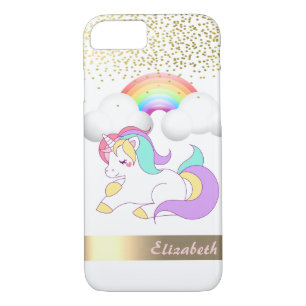 Einhorn, Regenbogen, Goldfetti - Personalisiert Case-Mate iPhone Hülle