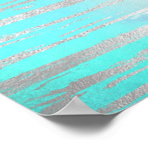 Einhorn Regenbogen Horizontale Kunst mit Silberdet Poster