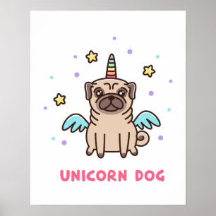Einhorn-Regenbogen-Hund Poster