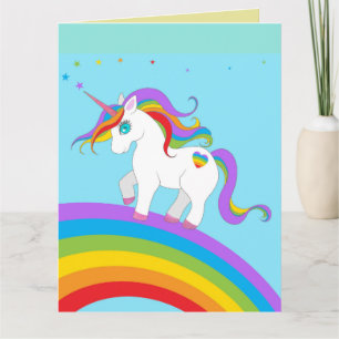 EINHORN REGENBOGEN MÄDCHEN GEBURTSTAGSGRÜßE KARTEN
