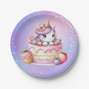 Einhorn Regenbogen Magischer Moment Mädchen Geburt Pappteller